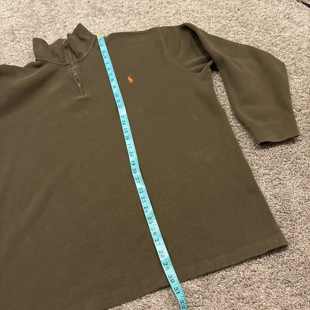 Mens Polo Ralph Lauren 1/4 Zip Pullover Sweater Olive Orange Size 2XLT Tall